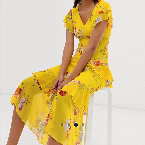 🆕 ASOS, V-neck Floral Tiered Dress - Picture 3 of 10